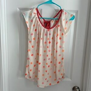 LC Lauren Conrad Red and Orange Sleeveless Top